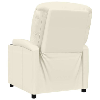Recliner Chair Cream White Faux Leather