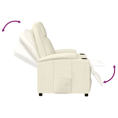 Recliner Chair Cream White Faux Leather
