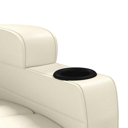 Recliner Chair Cream White Faux Leather