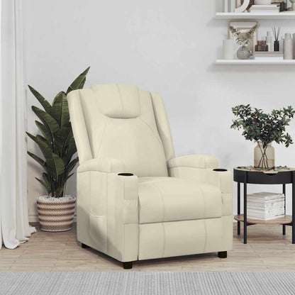 Recliner Chair Cream White Faux Leather