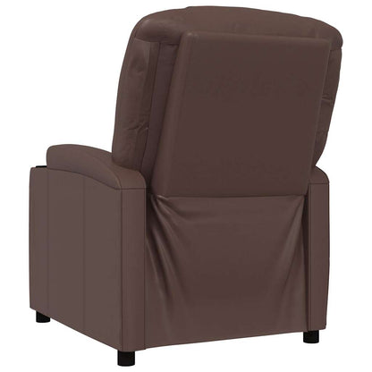 Recliner Chair Brown Faux Leather