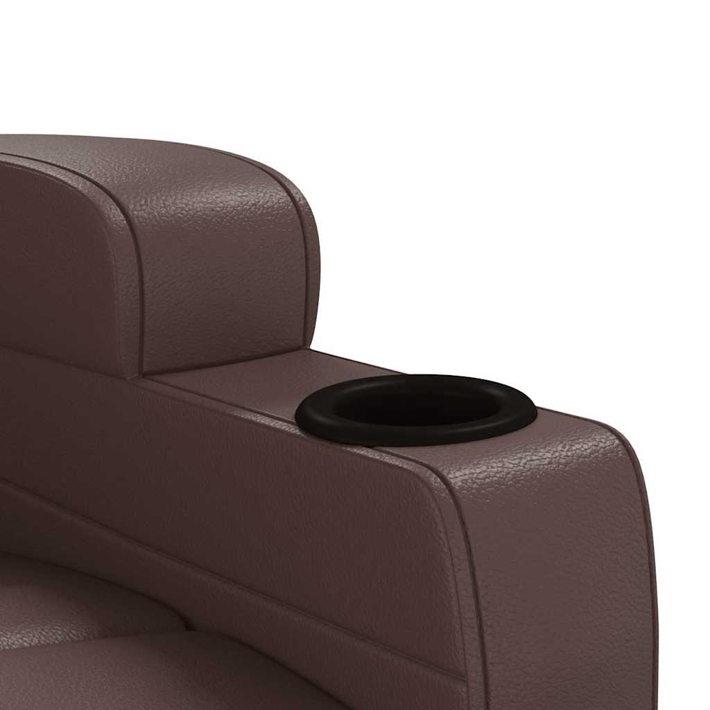 Recliner Chair Brown Faux Leather