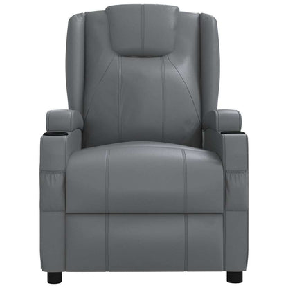 Recliner Chair Grey Faux Leather