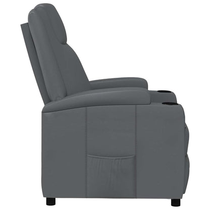 Recliner Chair Grey Faux Leather