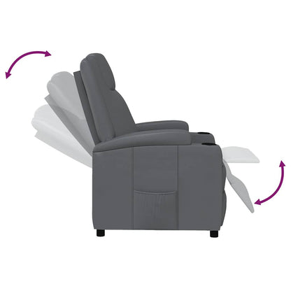 Recliner Chair Grey Faux Leather