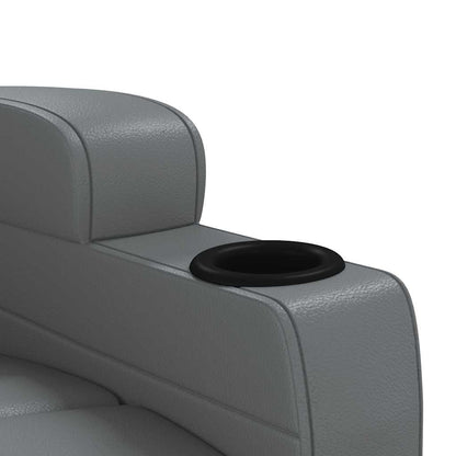 Recliner Chair Grey Faux Leather