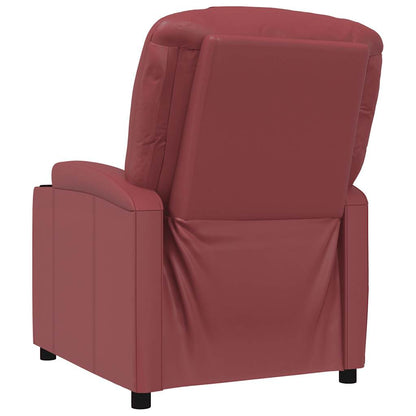 Recliner Chair Wine Red Faux Leather