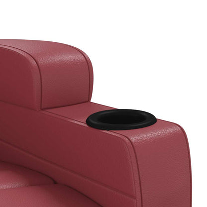 Recliner Chair Wine Red Faux Leather