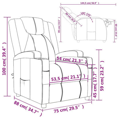 Recliner Chair Wine Red Faux Leather