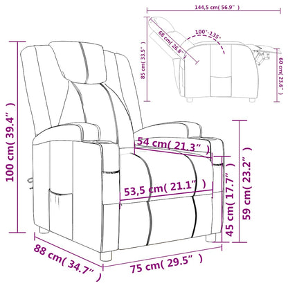 Recliner Chair Cappuccino Faux Leather