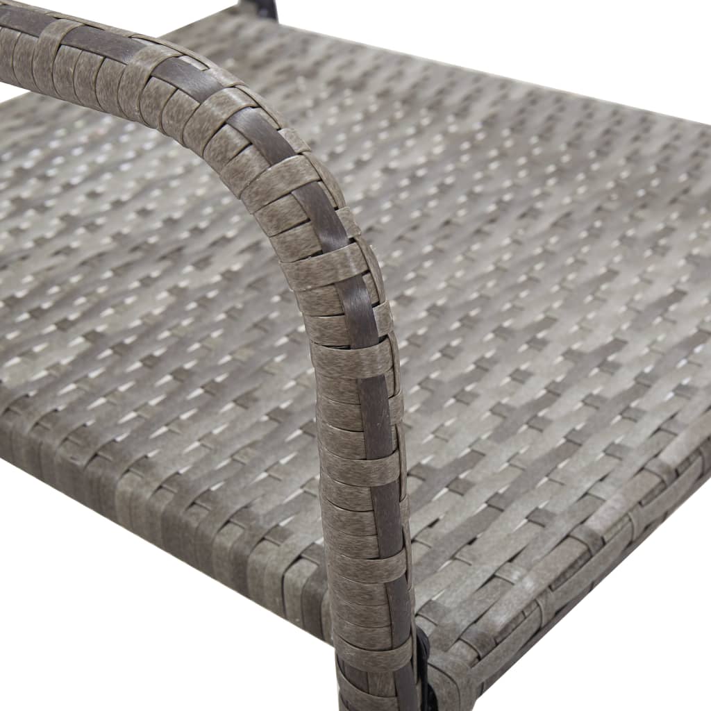 Garden Dining Chair | Set of 6 | Grey | PE rattan, steel | Standard