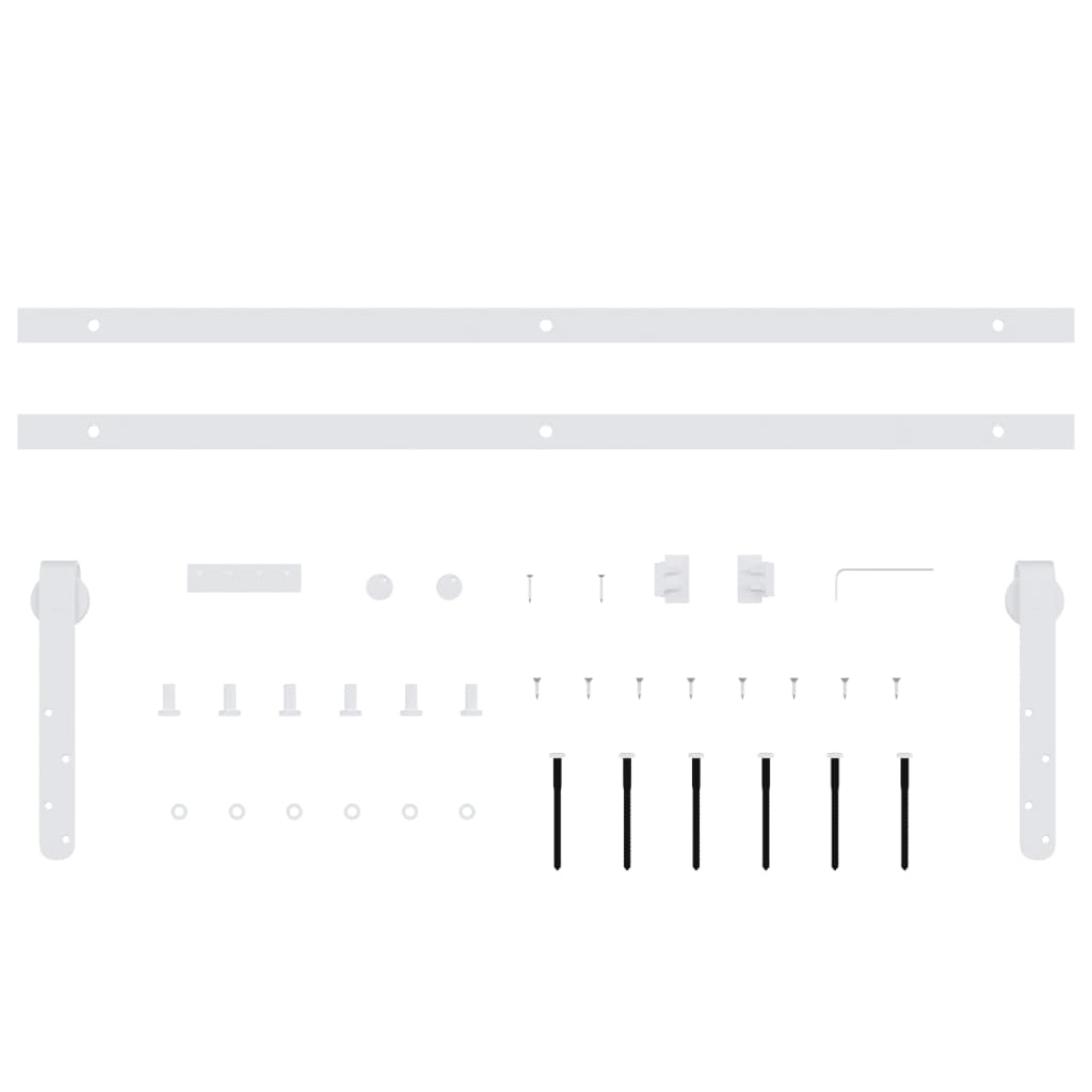 Mini Sliding Cabinet Door Kit Carbon Steel White 152 cm