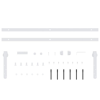 Mini Sliding Cabinet Door Kit Carbon Steel White 122 cm