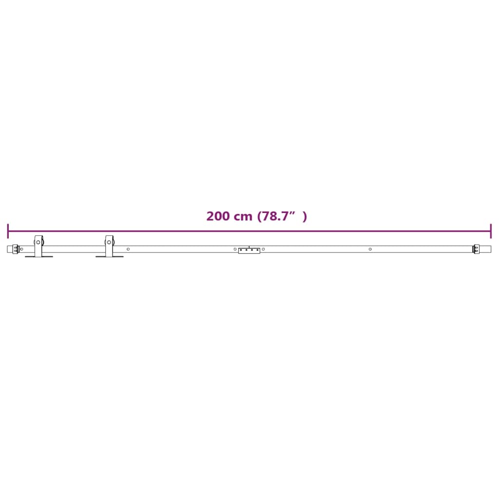 Mini Sliding Cabinet Door Kit Carbon Steel White 200 cm
