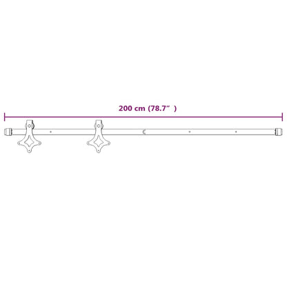 Sliding Door Hardware Kit 200 cm Steel White