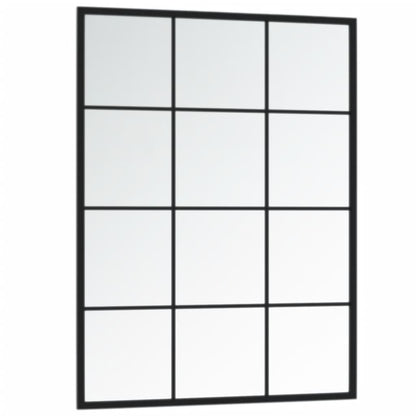 Wall Mirror Black 80x60 cm Metal