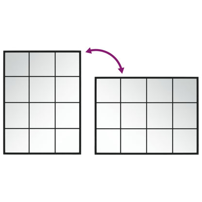 Wall Mirror Black 80x60 cm Metal