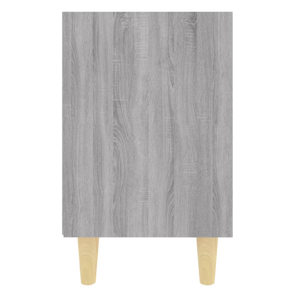 813100 vidaXL Bed Cabinet with Solid Wood Legs Grey Sonoma 40x30x50 cm