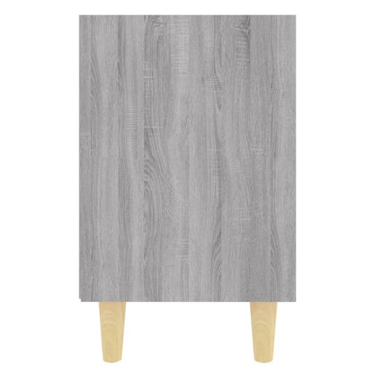 Bed Cabinets with Solid Wood Legs 2 pcs Grey Sonoma 40x30x50 cm