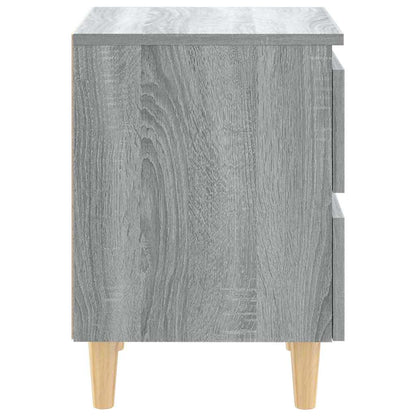 813125 vidaXL Bed Cabinets with Solid Wood Legs 2 pcs Grey Sonoma 40x35x50 cm
