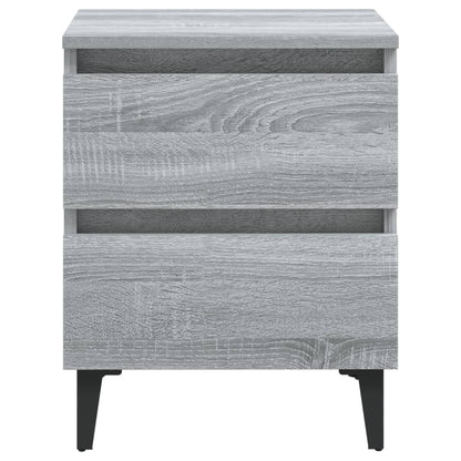 Bed Cabinets with Metal Legs 2 pcs Grey Sonoma 40x35x50 cm