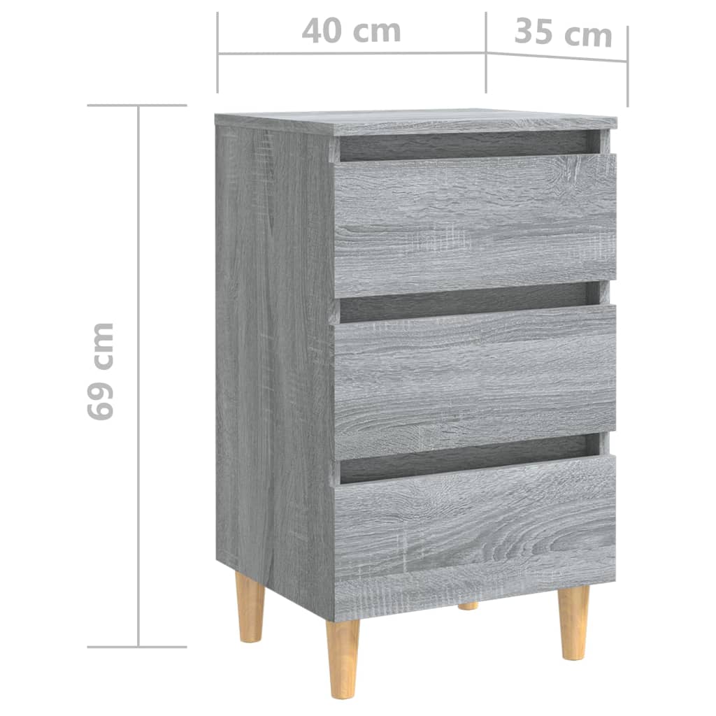 Bed Cabinet | Grey sonoma | Engineered wood | Bed Cabinet | Rectangular