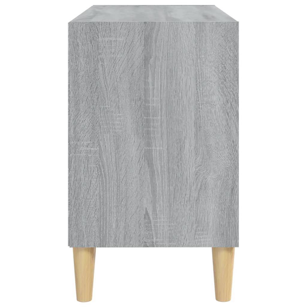 TV Cabinet with Solid Wood Legs Grey Sonoma 69.5x30x50 cm
