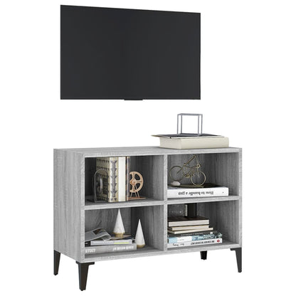 TV Cabinet with Metal Legs Grey Sonoma 69.5x30x50 cm