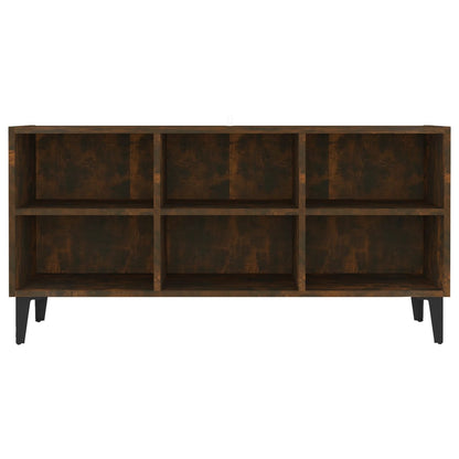 TV Cabinet with Metal Legs Smoked Oak 103.5x30x50 cm