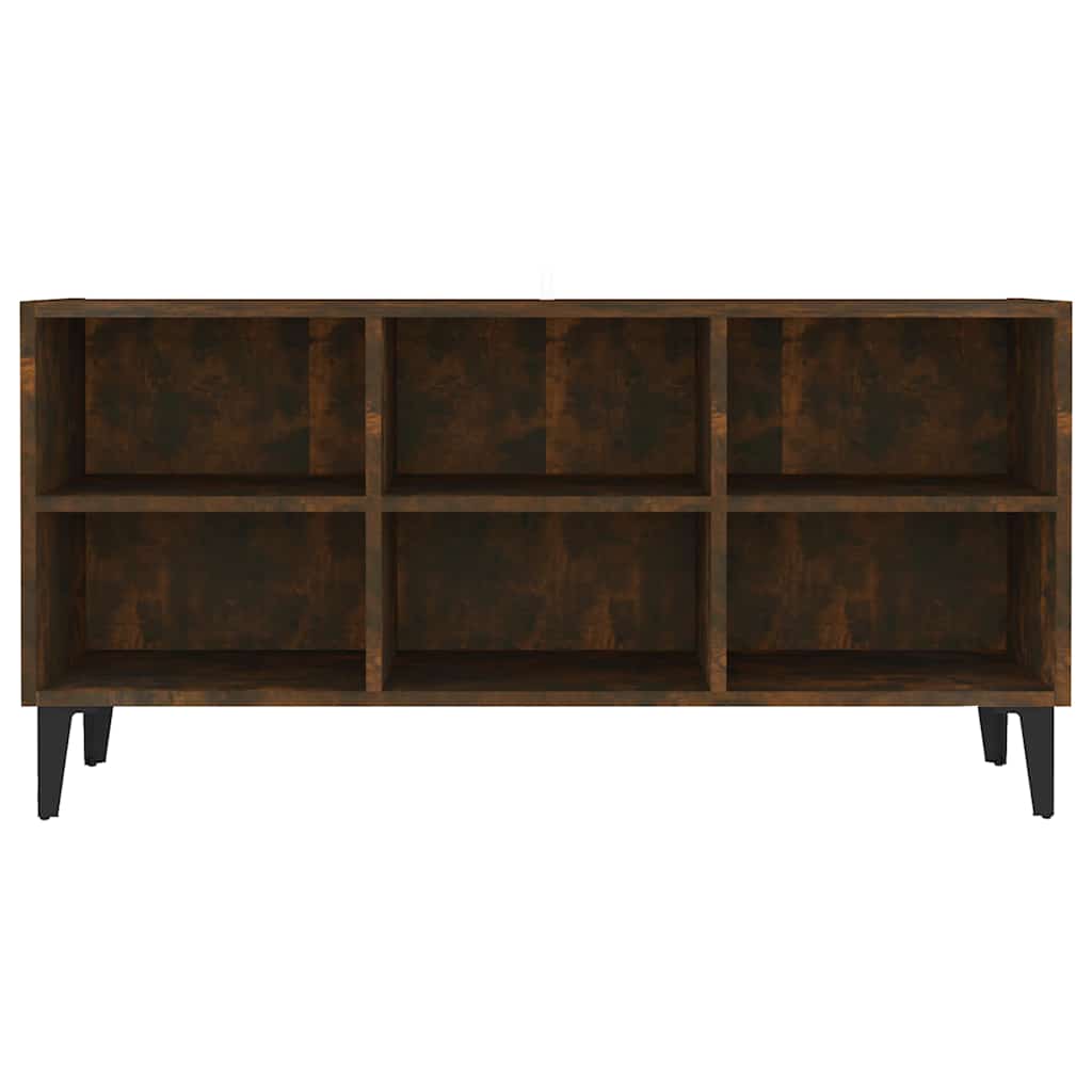 TV Cabinet with Metal Legs Smoked Oak 103,5x30x50 cm