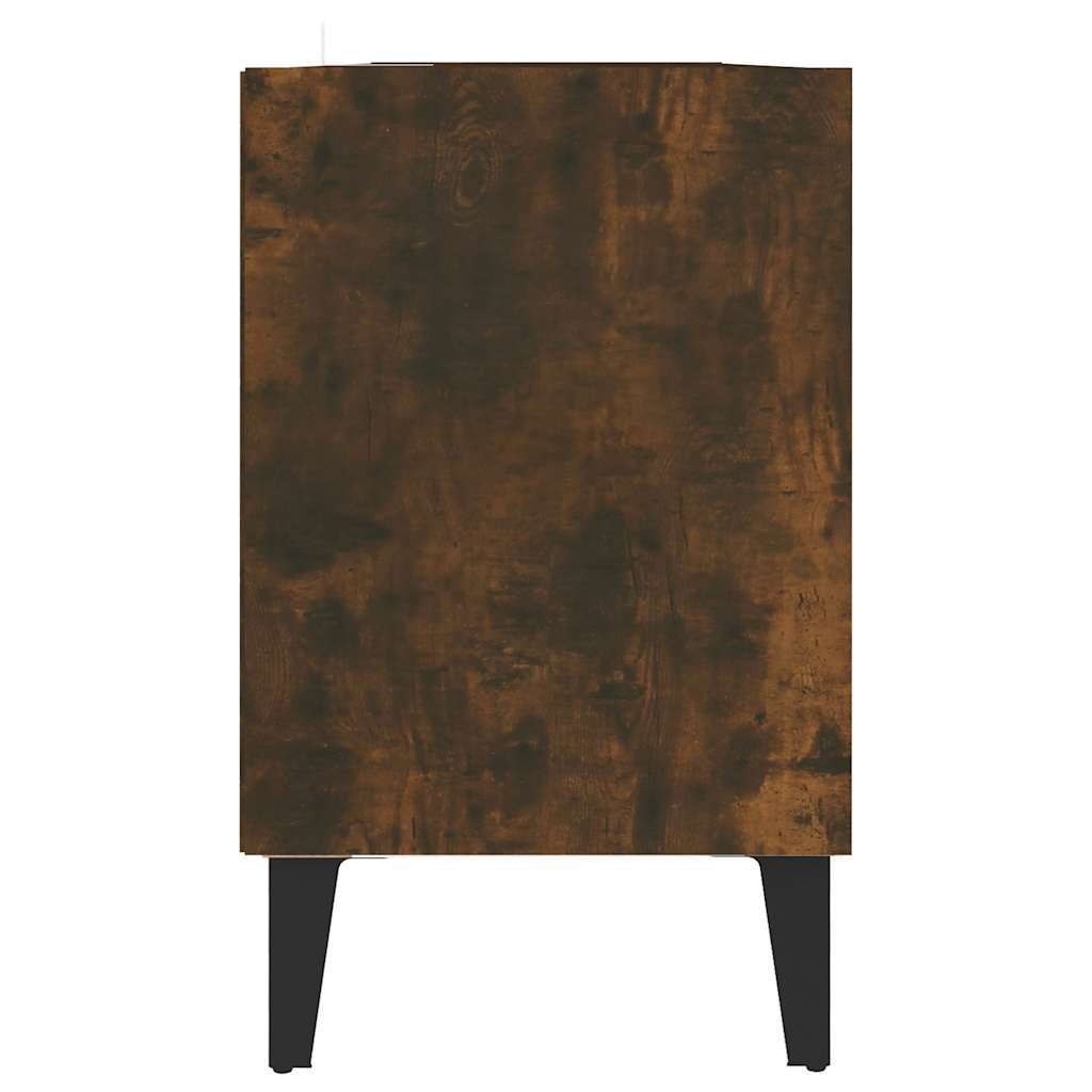 TV Cabinet with Metal Legs Smoked Oak 103,5x30x50 cm