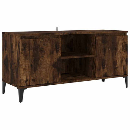 813161 vidaXL TV Cabinet with Metal Legs Smoked Oak 103,5x35x50 cm