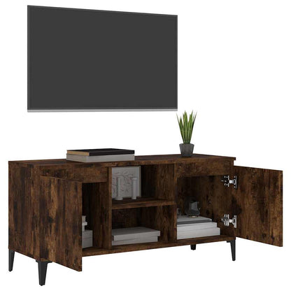813161 vidaXL TV Cabinet with Metal Legs Smoked Oak 103,5x35x50 cm