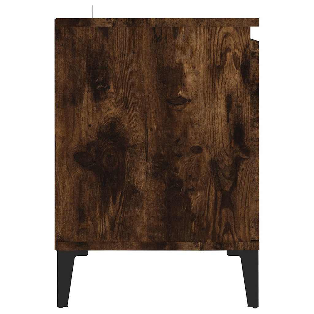 813161 vidaXL TV Cabinet with Metal Legs Smoked Oak 103,5x35x50 cm