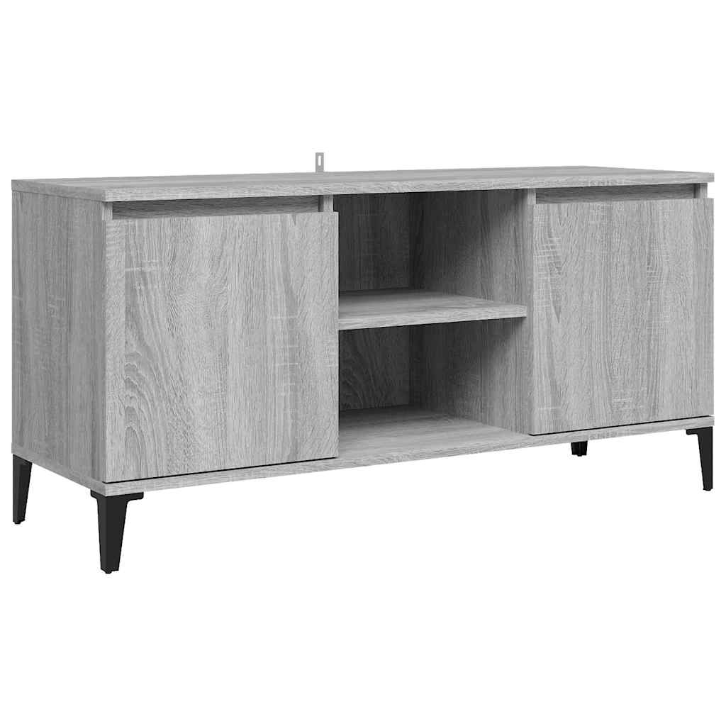 813162 vidaXL TV Cabinet with Metal Legs Grey Sonoma 103,5x35x50 cm