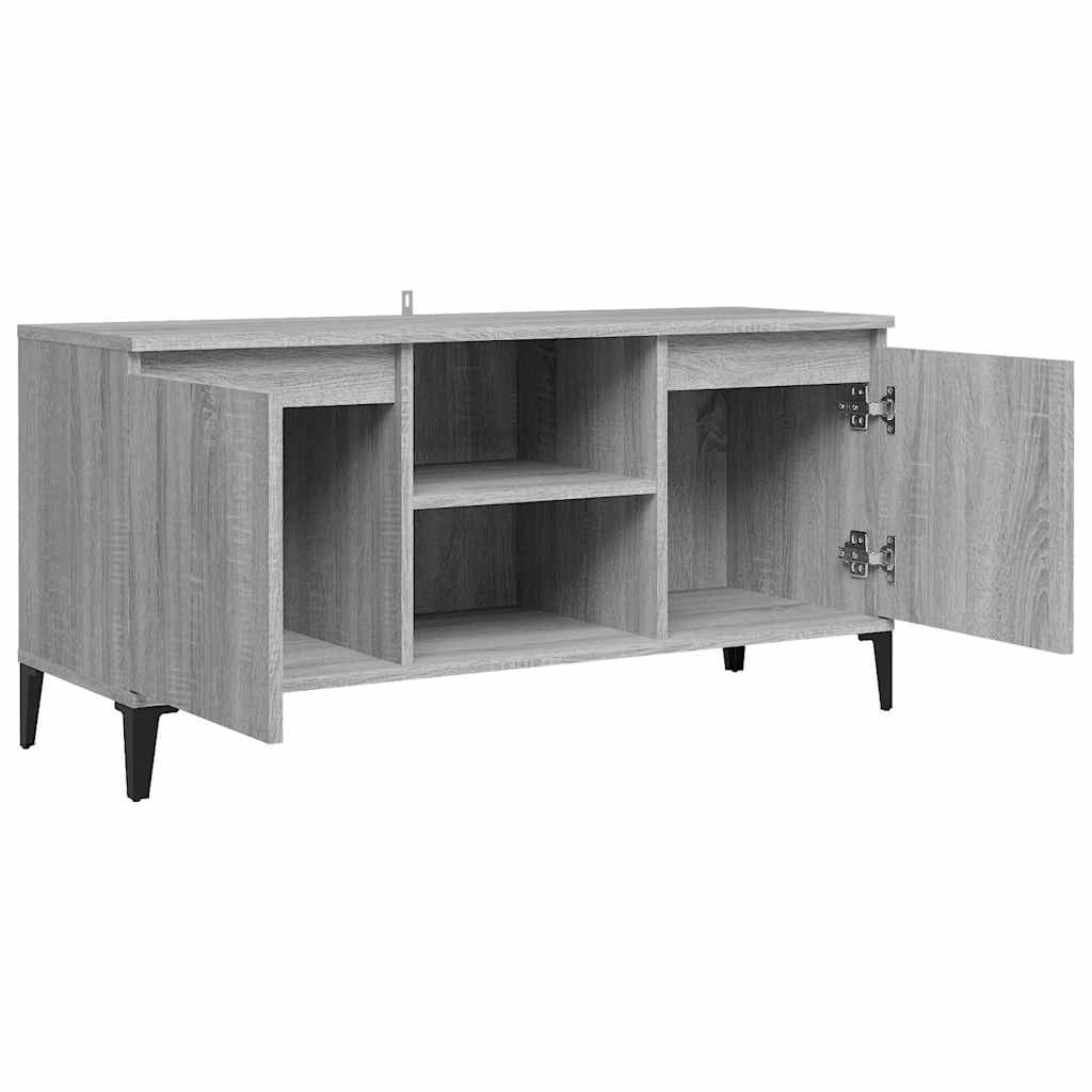 813162 vidaXL TV Cabinet with Metal Legs Grey Sonoma 103,5x35x50 cm