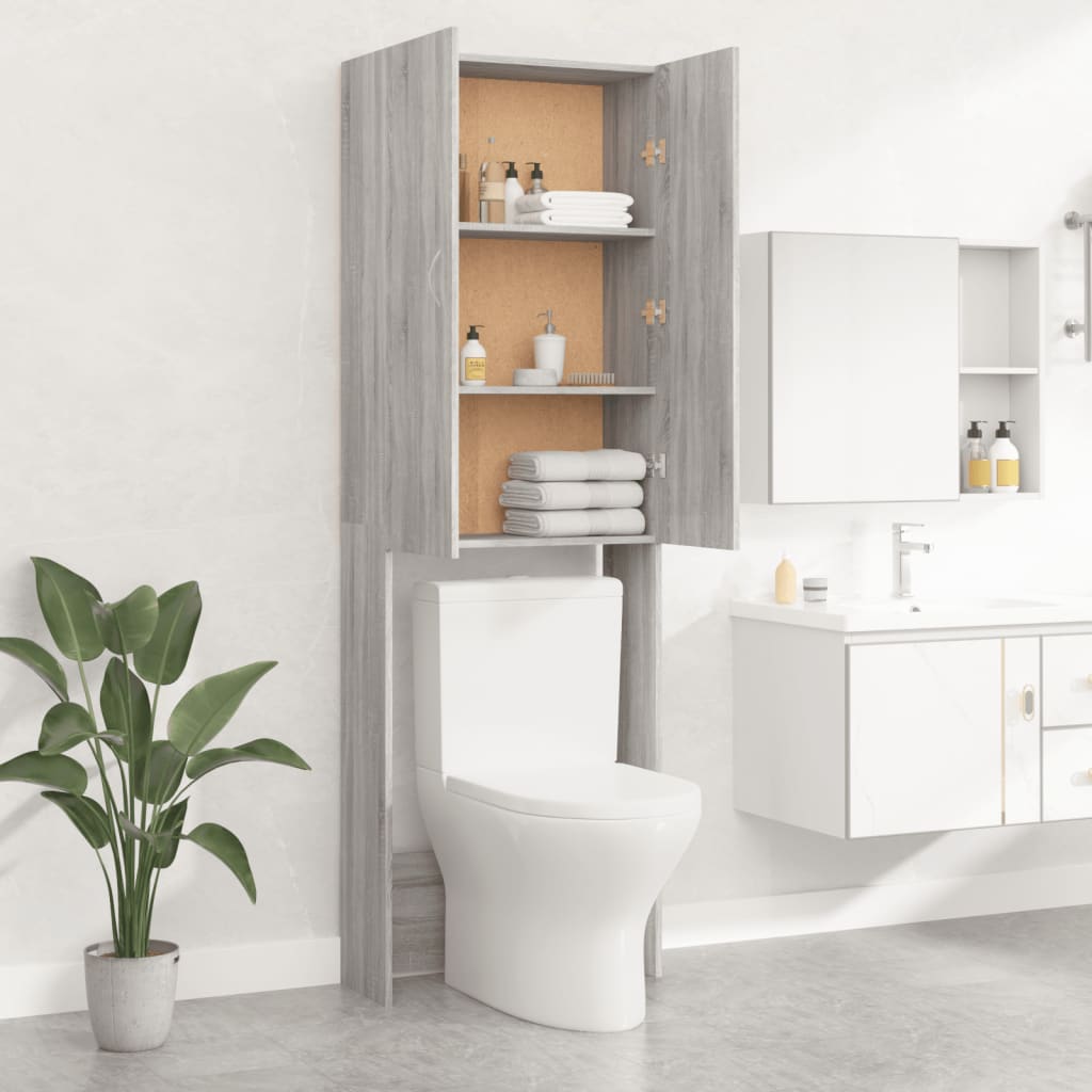 Washing Machine Cabinet Grey sonoma 64x25.5x190 cm