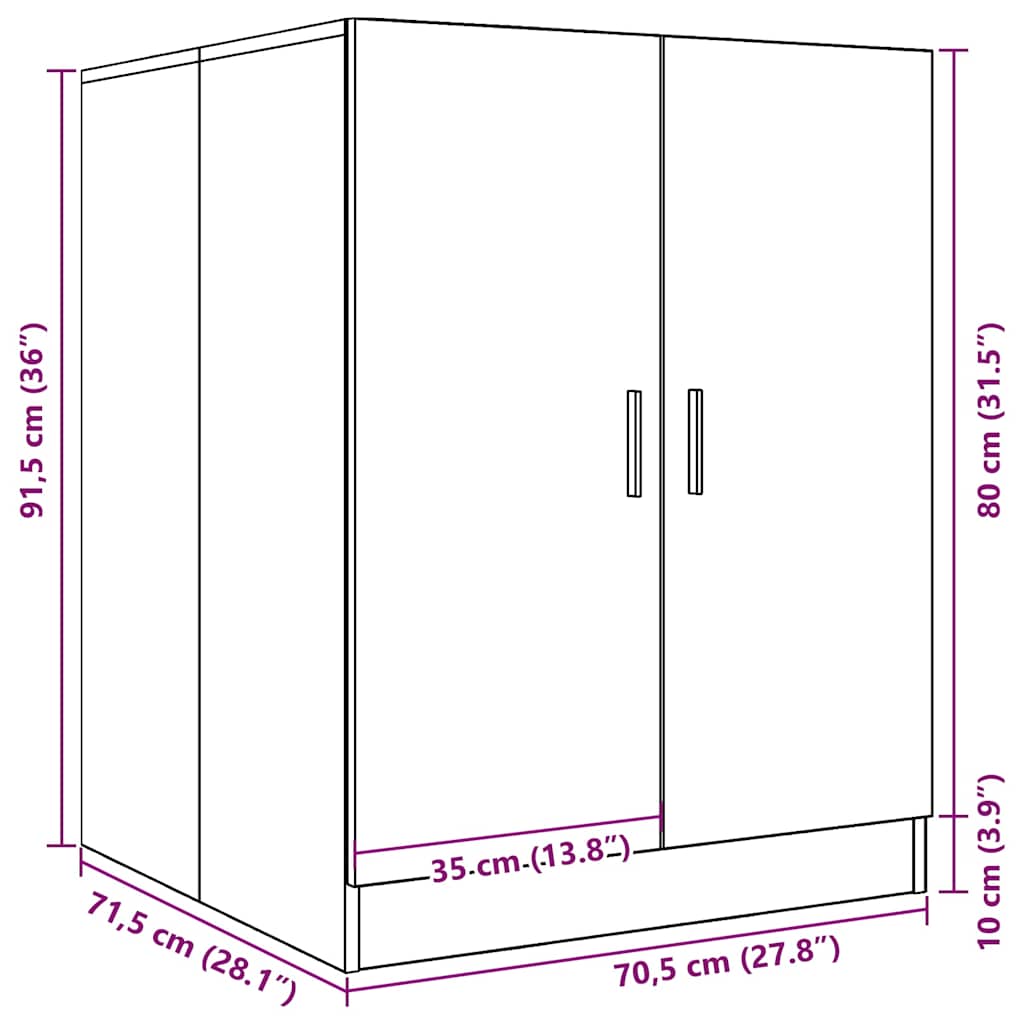 Washing Machine Cabinet Grey sonoma 71x71,5x91,5cm