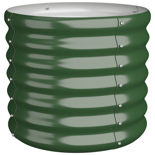 Garden Planter Galvanised Steel 40x40x36 cm Green