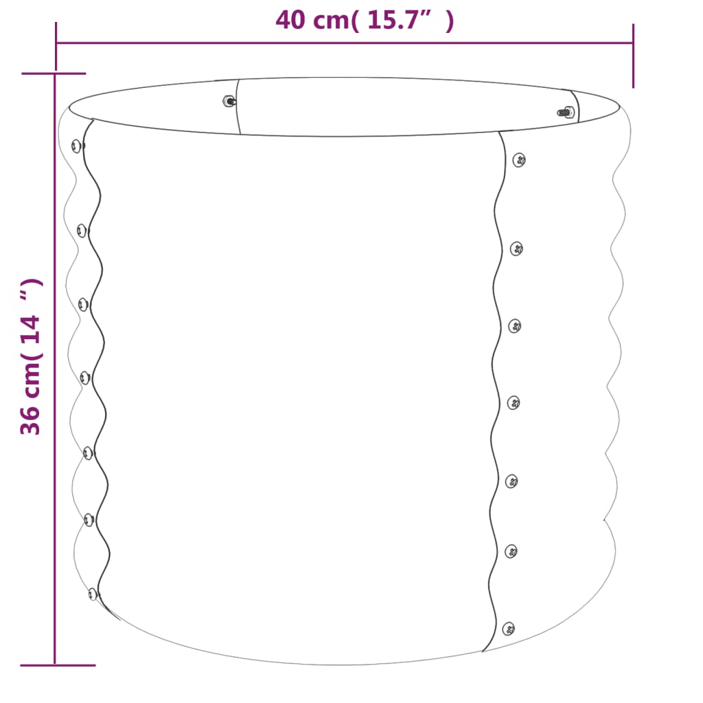 Garden Planter Galvanised Steel 40x40x36 cm Green