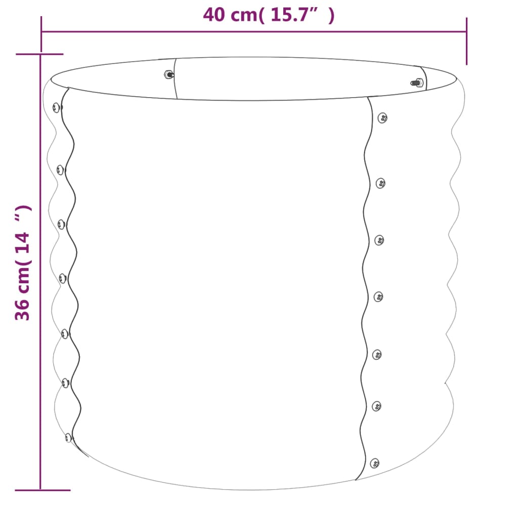 Garden Planter Galvanised Steel 40x40x36 cm Grey