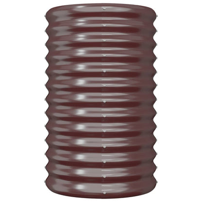 Garden Planter Galvanised Steel 40x40x68 cm Brown