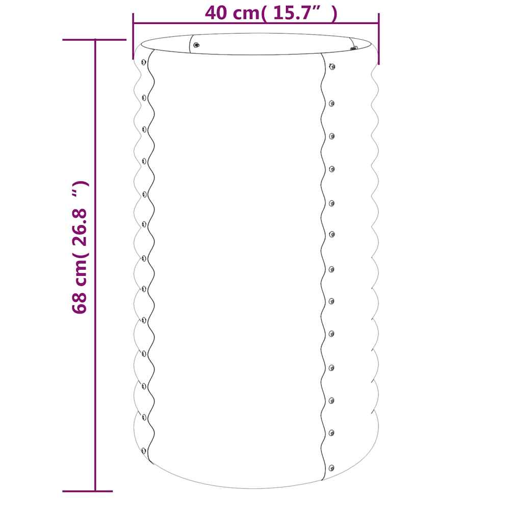Garden Planter | Silver | Powder-coated steel | Medium | Durable