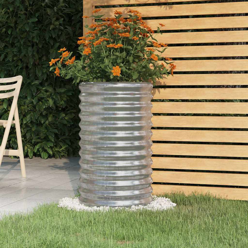 Garden Planter | Silver | Powder-coated steel | Medium | Durable