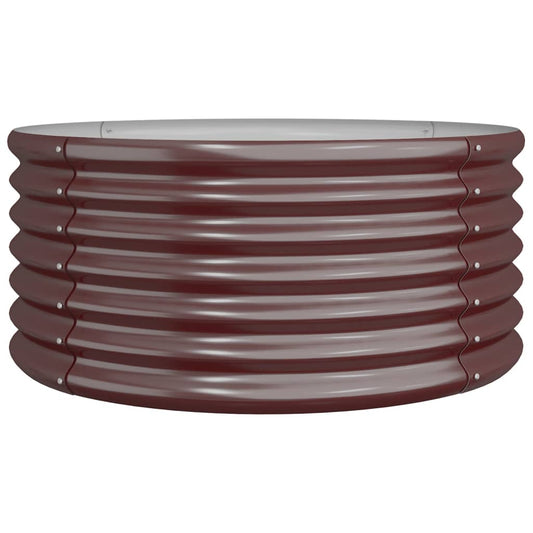 Garden Planter Galvanised Steel 80x80x36 cm Brown