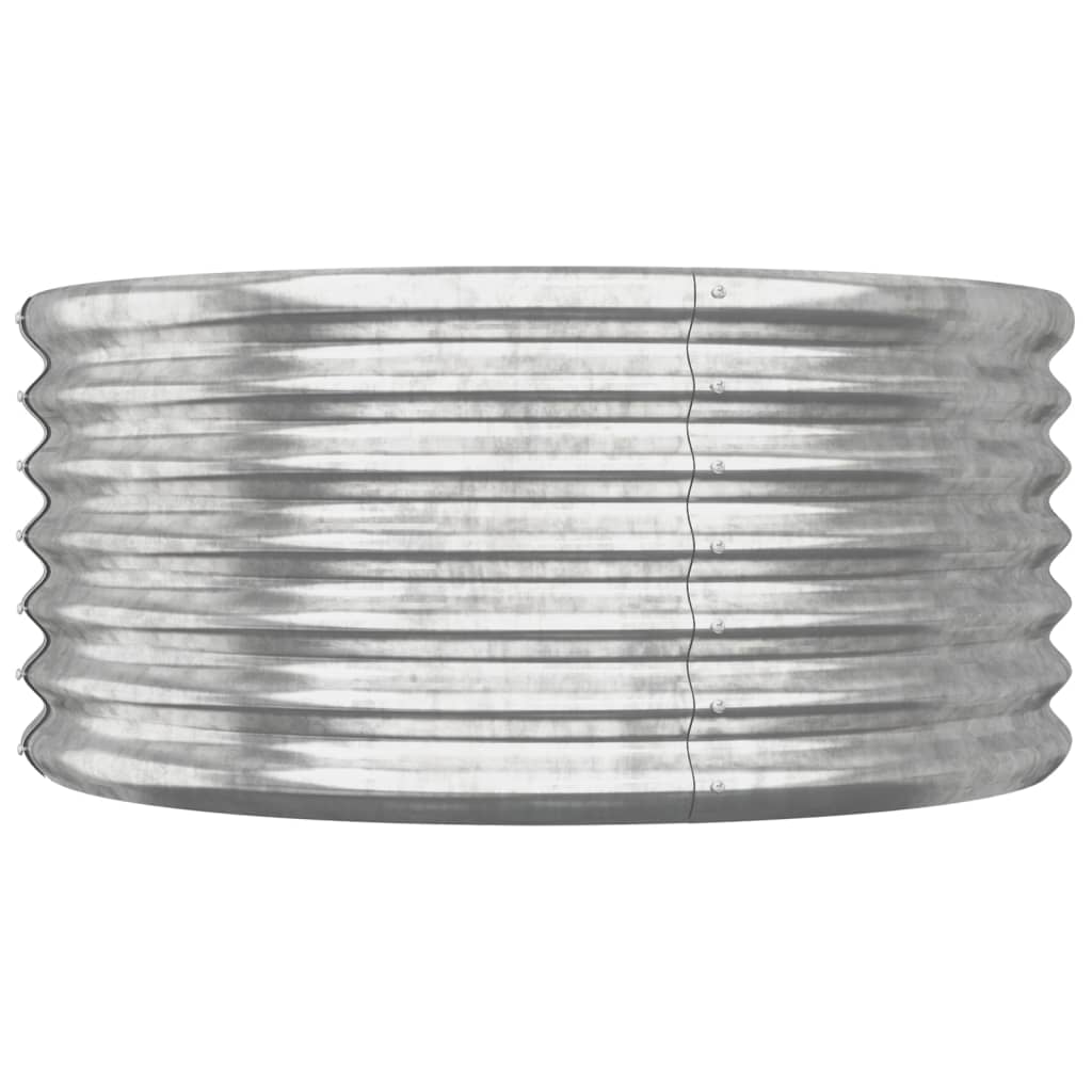 Garden Planter Galvanised Steel 80x80x36 cm Silver