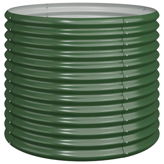Garden Planter Galvanised Steel 80x80x68 cm Green