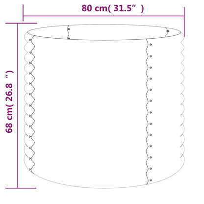Garden Planter Galvanised Steel 80x80x68 cm Grey