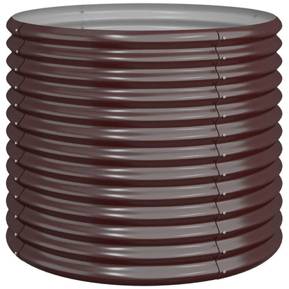 Garden Planter Galvanised Steel 80x80x68 cm Brown
