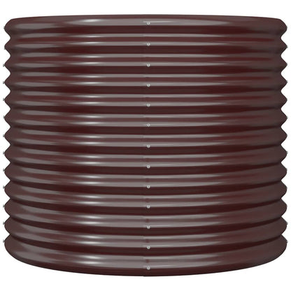Garden Planter Galvanised Steel 80x80x68 cm Brown